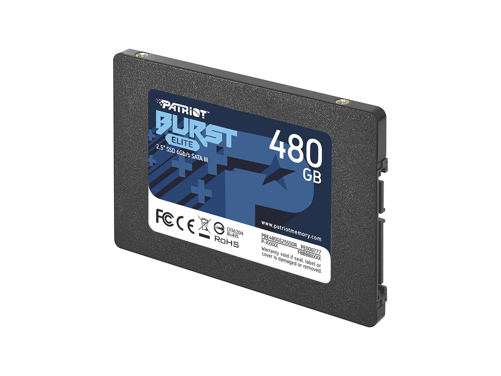 Patriot SSD 480GB 2.5'SATA3, Burst Eliteup to R/W : 450/320MB/s;