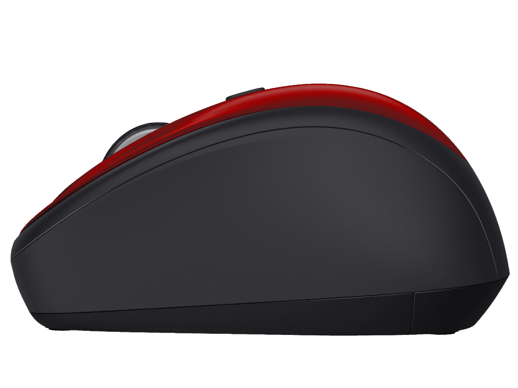 Trust Yvi+ Silent Wireless miš crveni, sa tihim tipkama, 800-1600 dpi, optički, 4 tipke