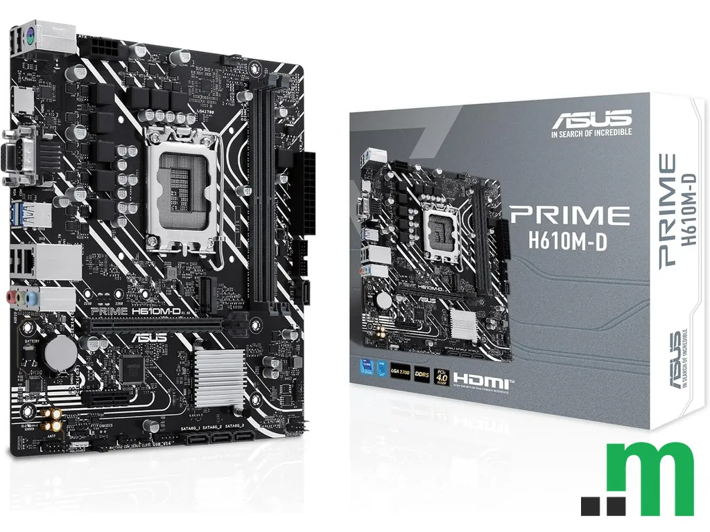 ASUS MB PRIME H610M-DLGA1700, 2x DDR5, 1x M.2,6xUSB1x VGA, 1x HDMI, mATX