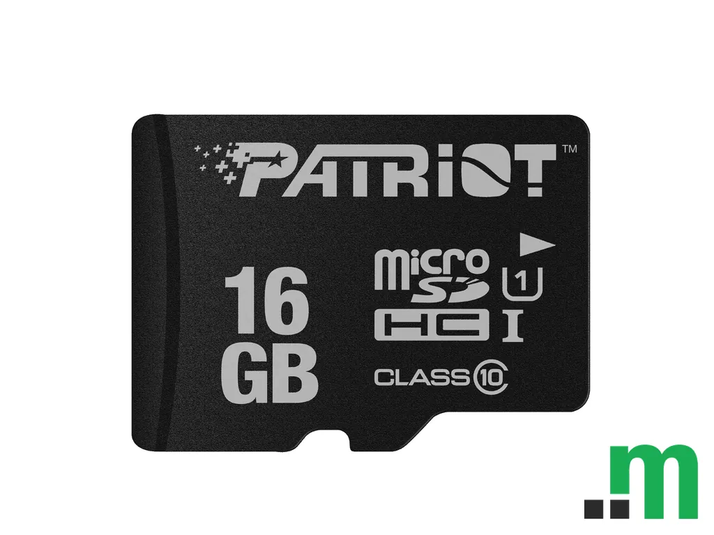 Patriot microSD 16GB;UHS-I, SDXC, U1, C10;up to 80MB/s read