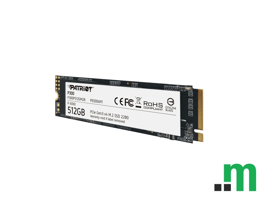 Patriot SSD 512GB M.2;P300 M.2 PCIe Gen 3 x4;up to R/W : 1700/1100MB/s