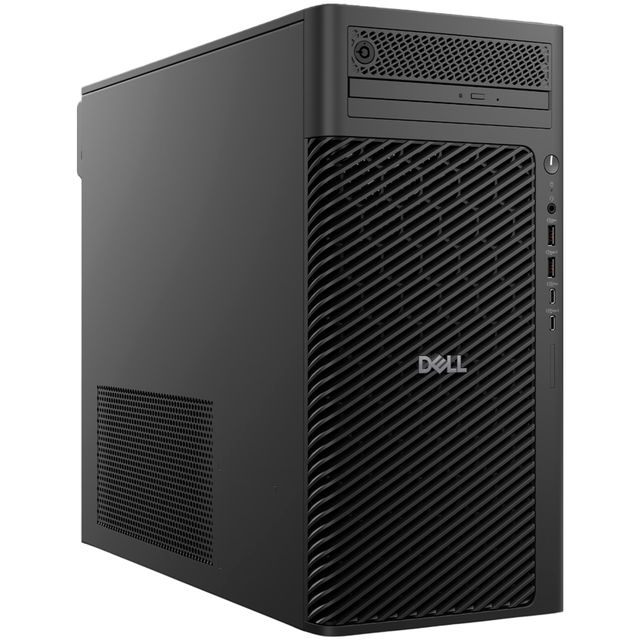 Dell Pro Max Tower FCT2250, Intel Core Ultra 7 265, 32GB (2x16GB) DDR5, M.2 1TB PCIe, Nvidia RTX A1000 8GB GDDR6, Front 2x USB 3.2, 2x USB C 3.2, SD reader, Back 2x USB 2.0, 2x USB 3.2, 1x USB C 3.2,