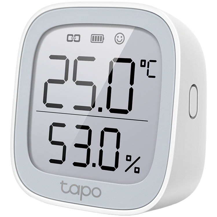 TP-Link Tapo T315 Smart Temperature and Humidity Monitor, 868 MHz, battery powered(2xAAA), 2.7 inch E-ink display, Tapo smart app, Tapo IoT hub required, real-time monitoring, 2s refresh rate, data st