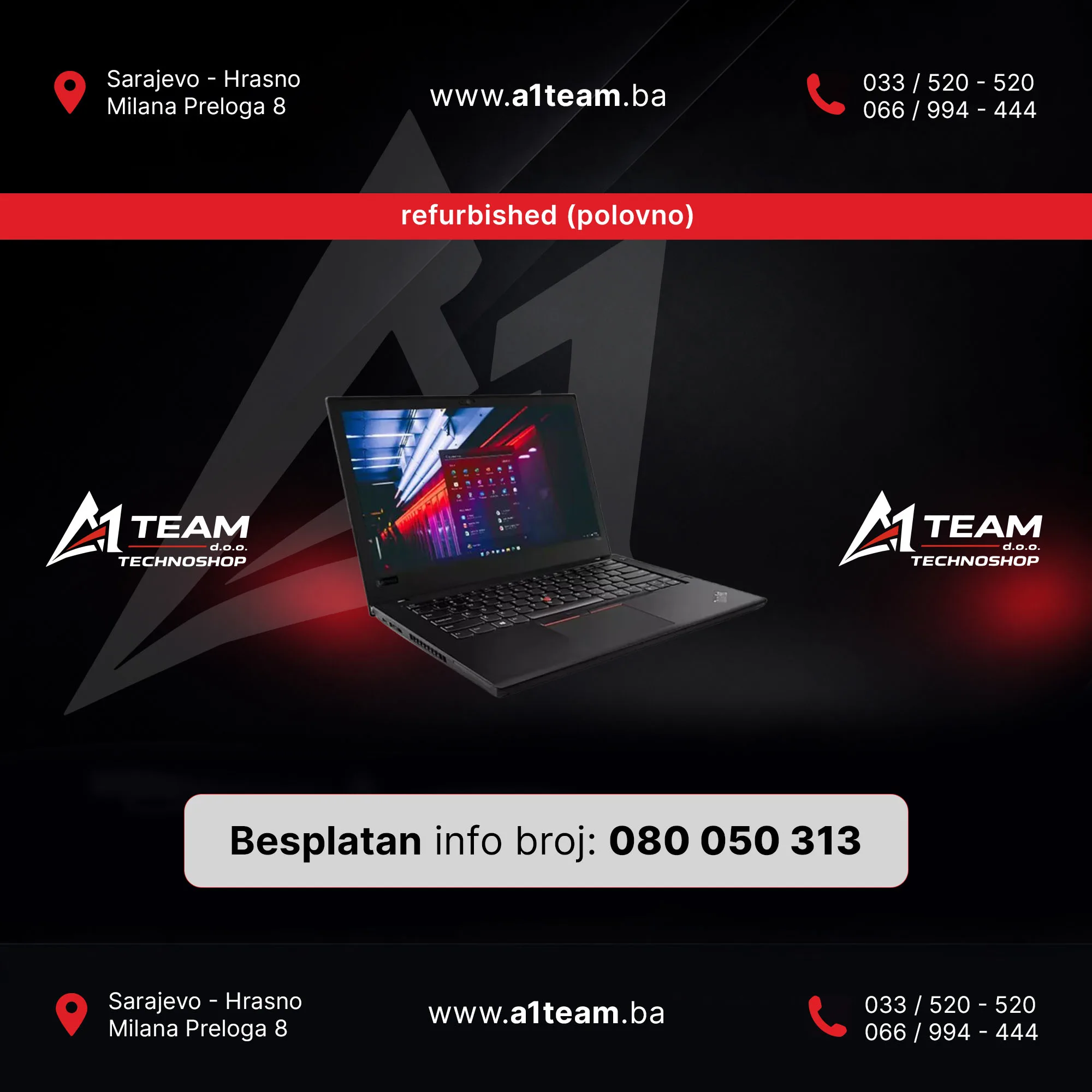LAPTOP LENOVO T480 i5 8350u 8GB 128GB 14 REFURBISHED