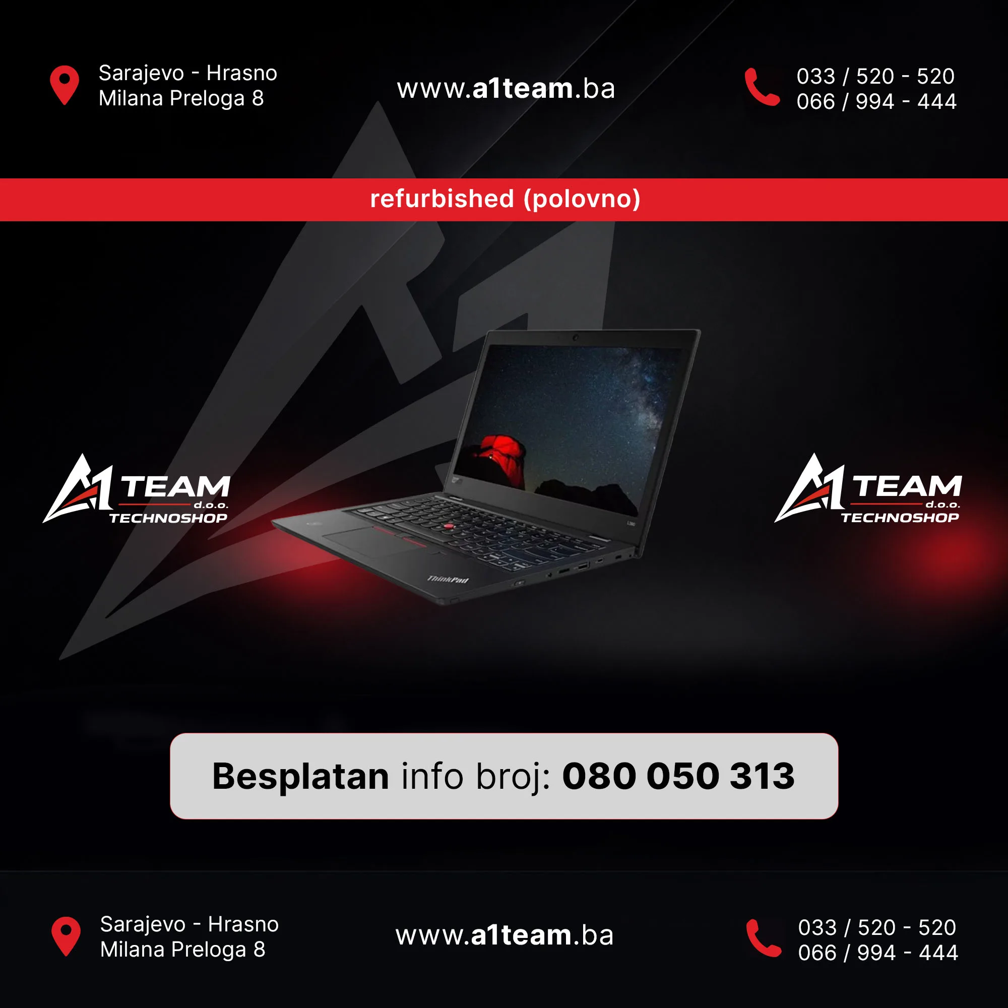 LAPTOP LENOVO L380 i5 8250U 4GB 128GB 13,3 REFURBISHED