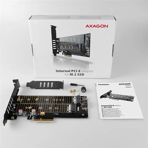 AXAGON PCEM2-D PCI-E 4.0 4x - DUAL M.2 SSD (NVMe + SATA)