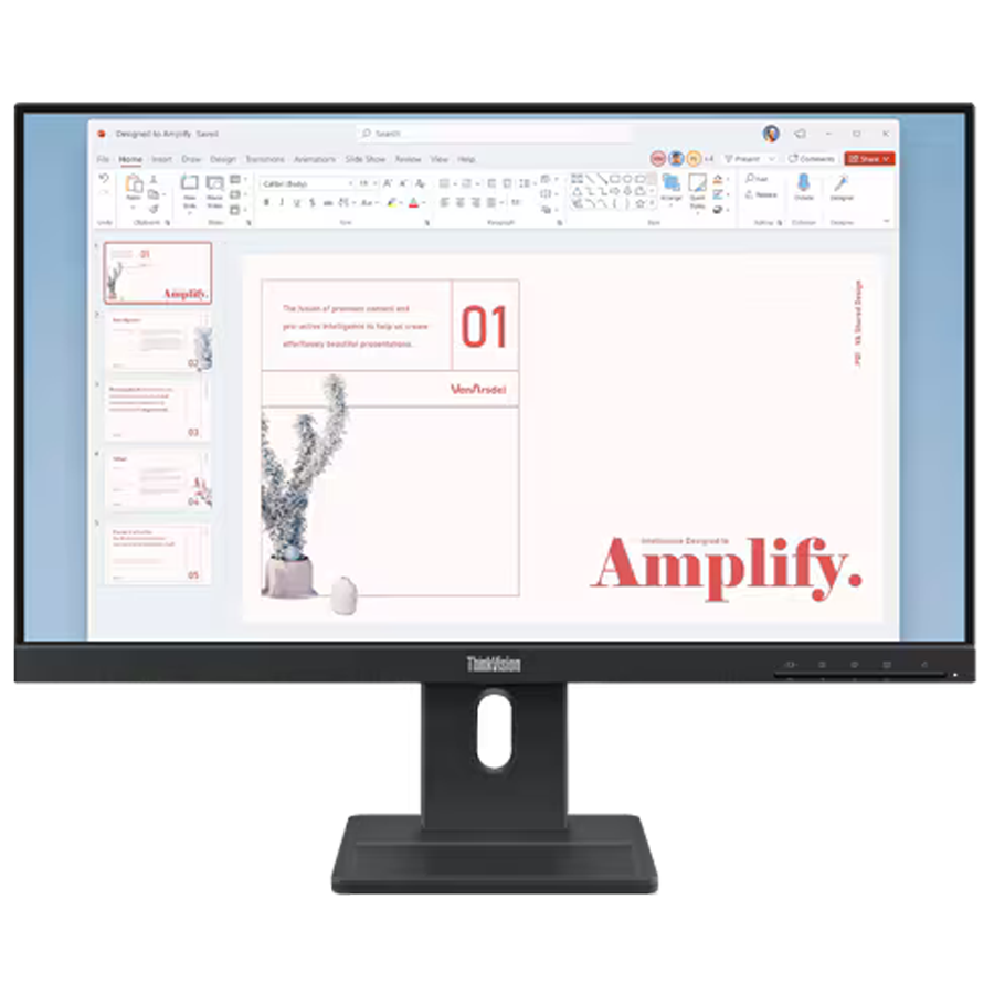 Lenovo ThinkVision E24-40 Monitor 23.8'' IPS AG, 16:9, 1920x1080, 100Hz, 178/178, 4/6ms, 250cd/m2, 1300:1 , Spk, 2x 2W, HDMI 1.4, DP 2.1, VGA, Tilt, Swivel, Pivot, Height Adjust Stand, VESA, Black, 3Y