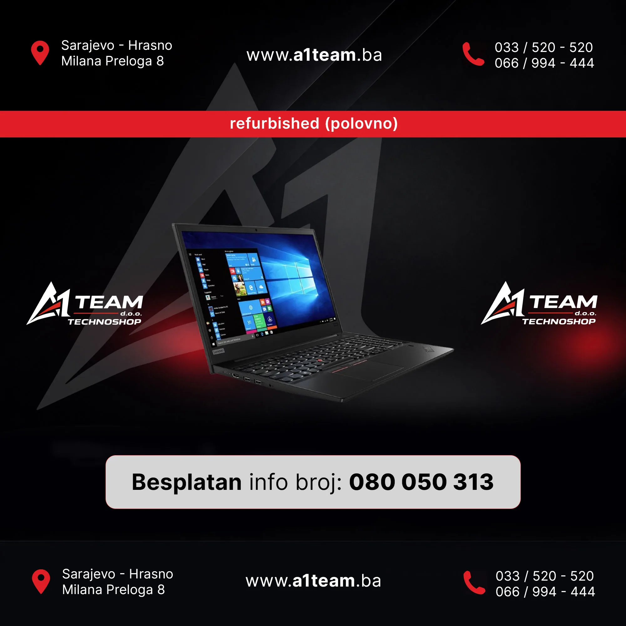 LAPTOP LENOVO E590 i5 8265U 4GB 128GB REFURBISHED