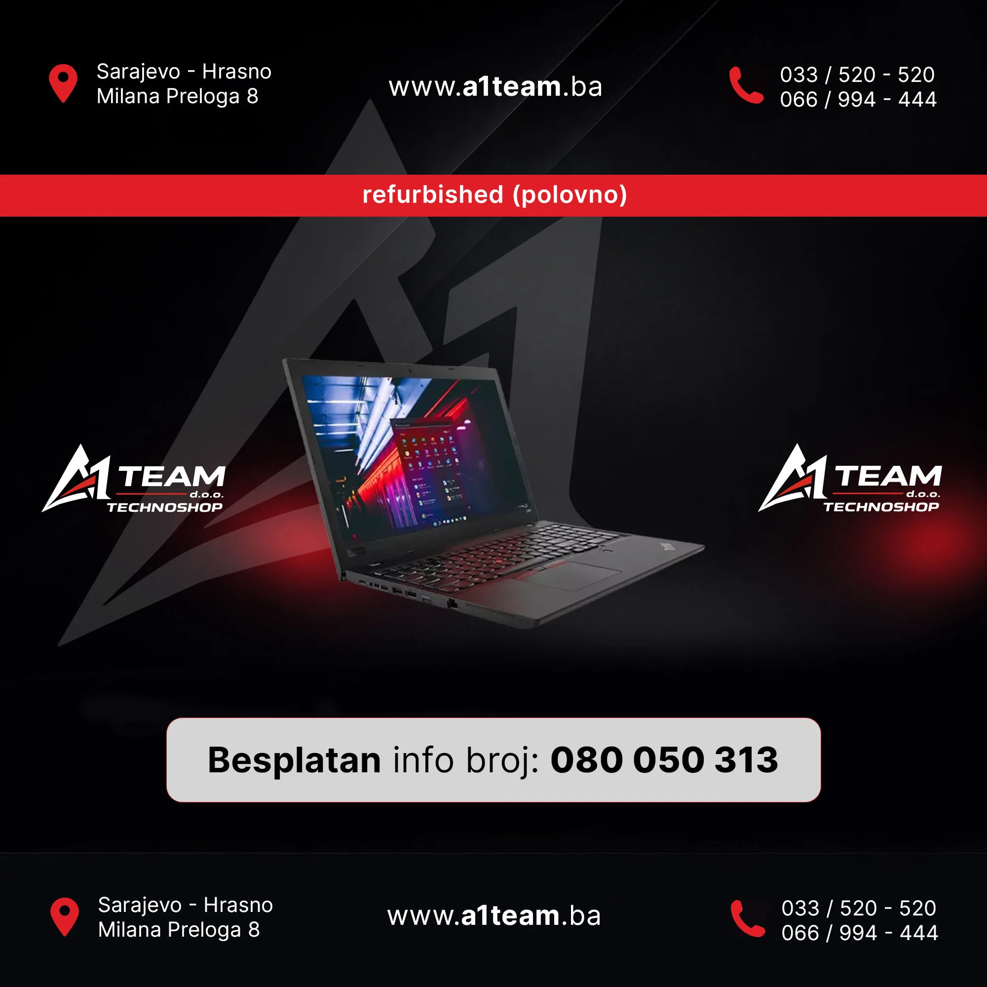 LAPTOP LENOVO L580 i5 8350 8GB 128SSD REFURB