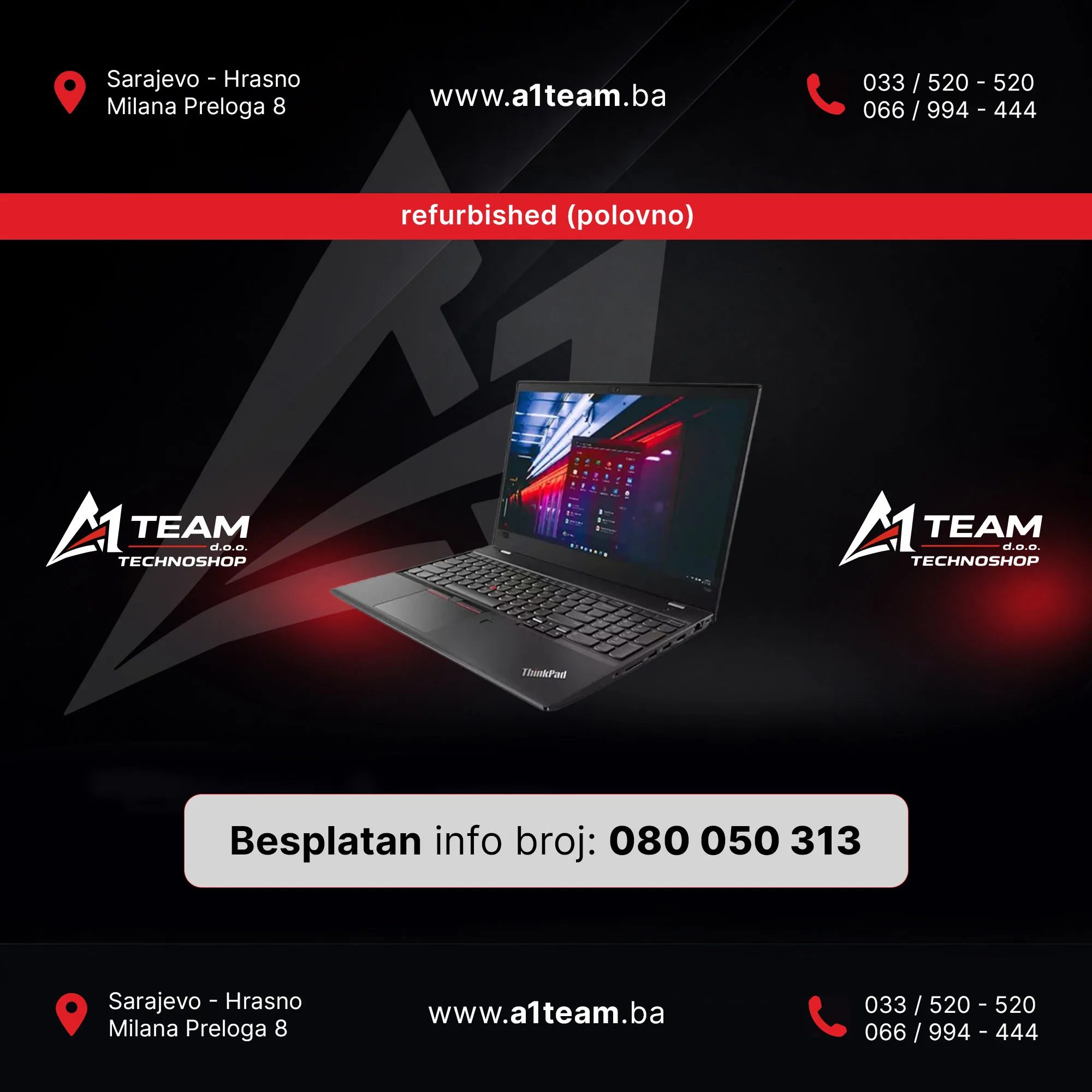 LAPTOP LENOVO T580 i5 8250u 16GB 250GB REFUR