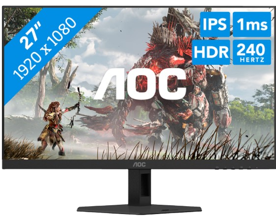 AOC Monitor LED 27G4ZRE 27" Fast IPS 260Hz Gaming, 1920x1080 Full HD 1ms Adaptive Sync 0.3ms 300cd Tilt