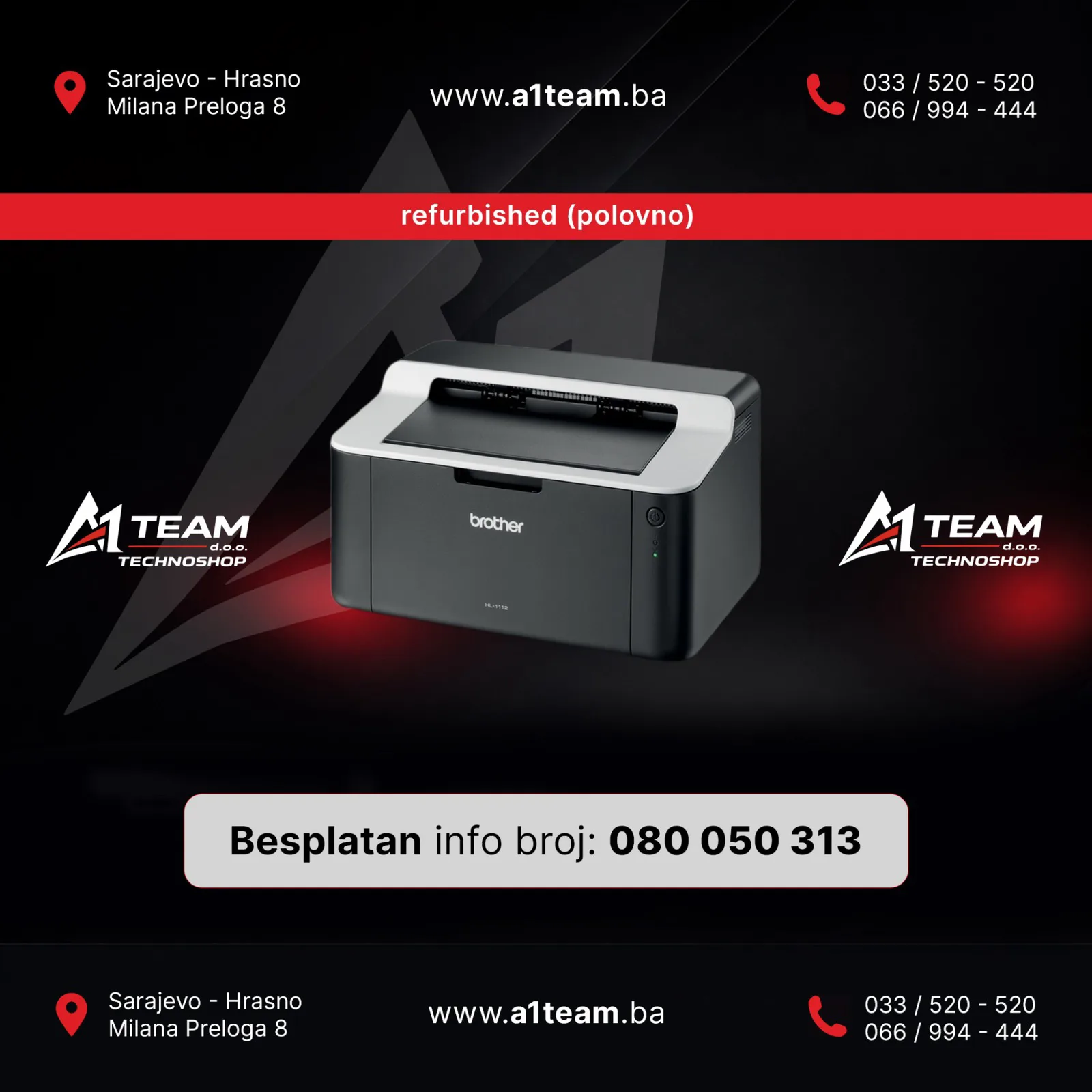 PRINTER BROTHER HL-1112E REFURBRISHED