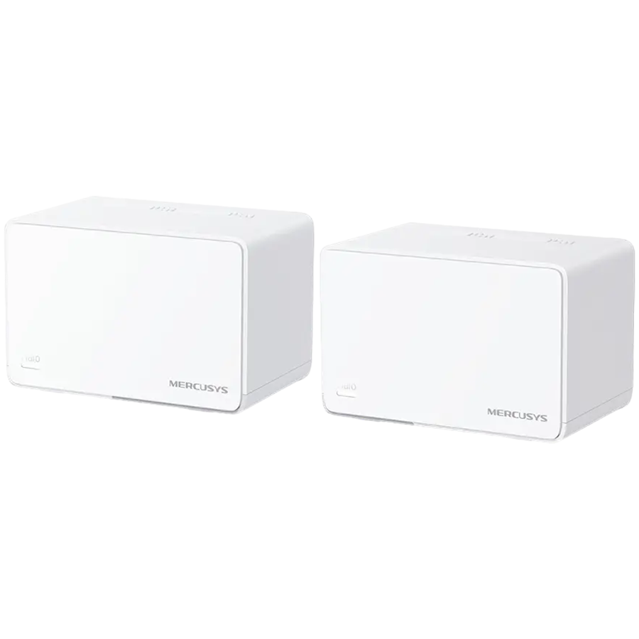 Mercusys Halo H80X (2-pack) AX3000 Whole Home Mesh Wi-Fi 6 System, 574 Mbps at 2.4 GHz + 2402 Mbps at 5 GHz, Internal Antennas, 3× Gigabit Ports per Unit,1024-QAM, OFDMA, HE160, MERCUSYS APP, Router/A