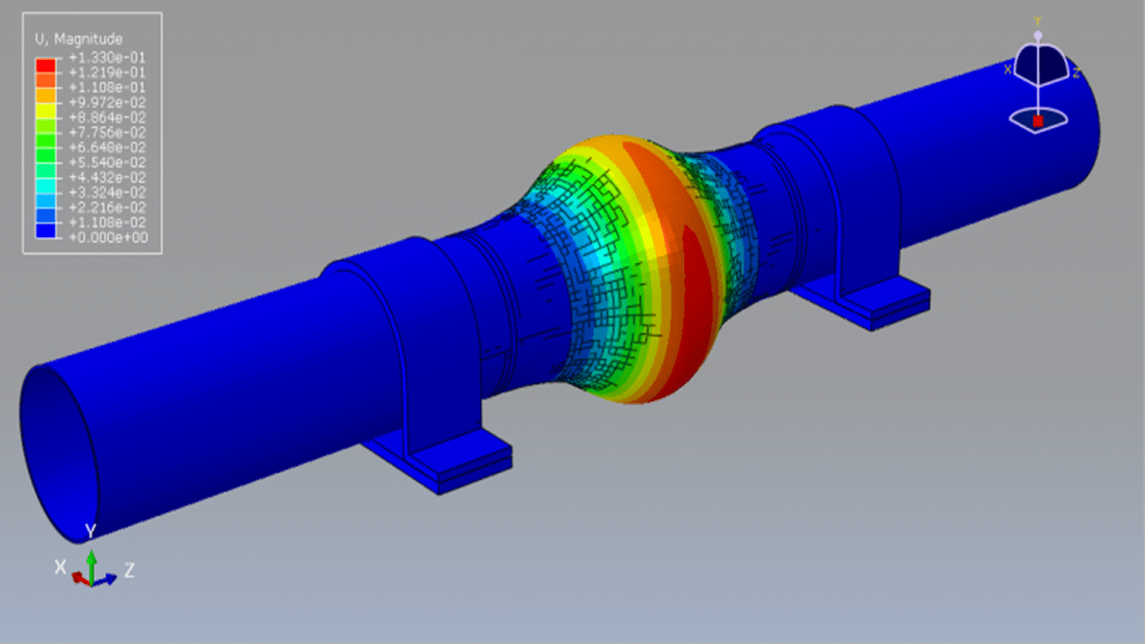 Explosion Pipe Routing Internal Pipe Explosion Simulation with Steel Supports in Abaqus ...