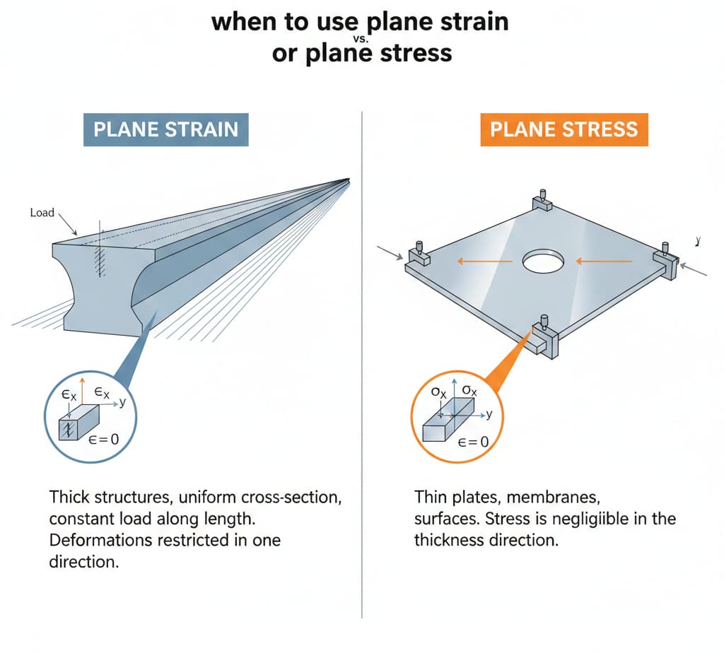 Plane Strain Example Plane Stress vs Plane Strain in FEA (Abaqus & Ansys) | ED