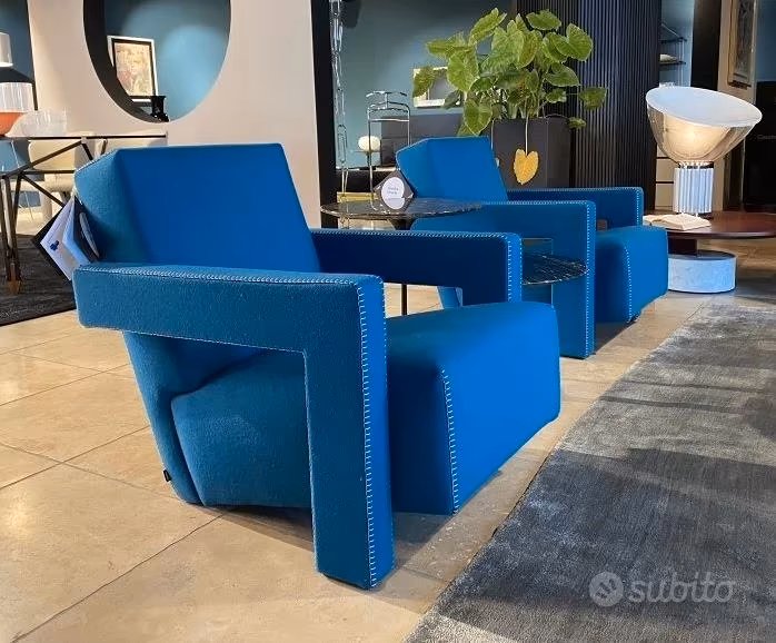 CASSINA Poltrona UTRECHT 637 Turchese Blu Petrol