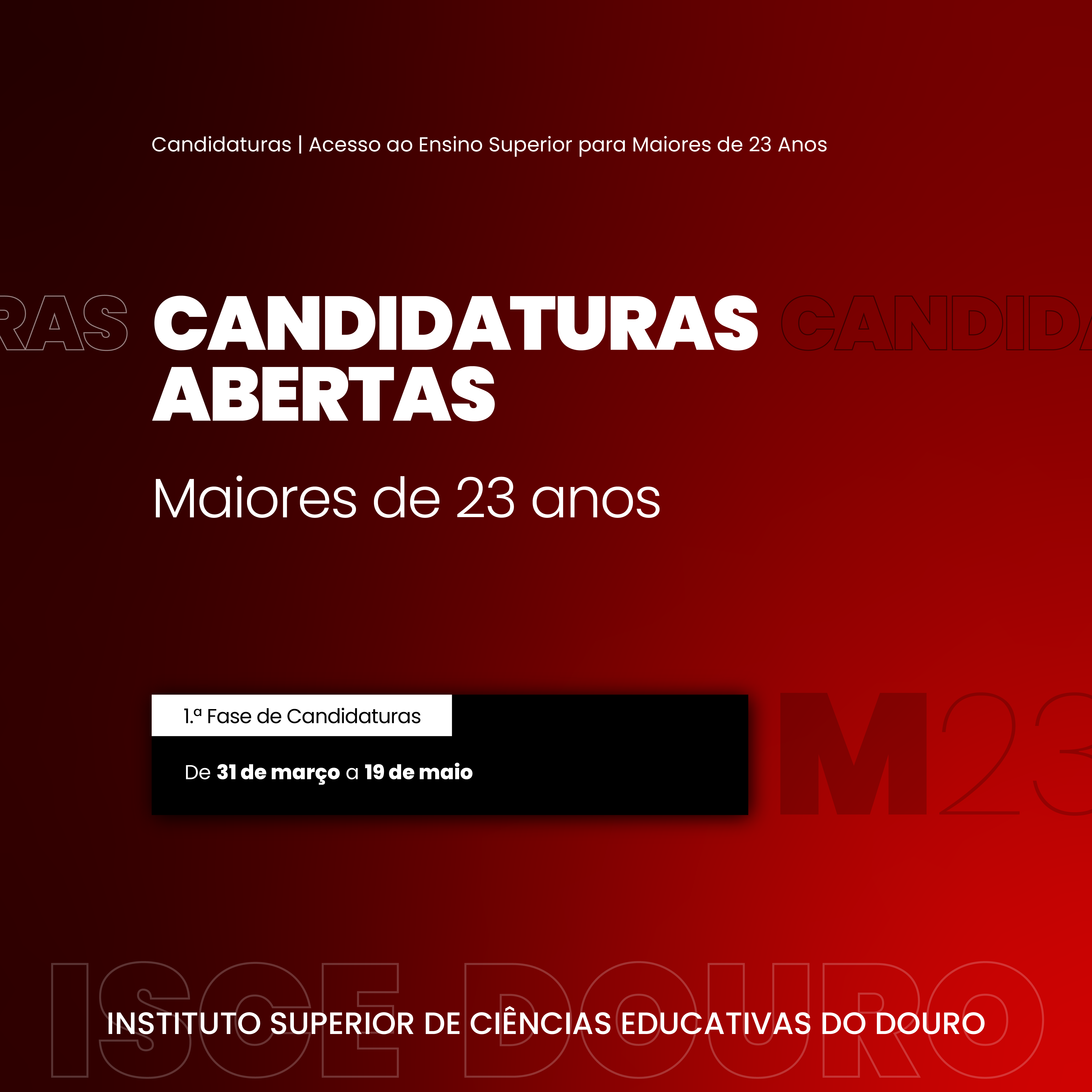 Concurso Especial Maiores de 23 anos