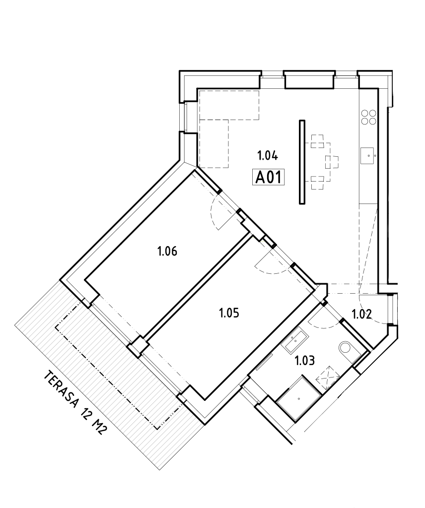 Apartmány Ondrašova - A01 - Pôdorys
