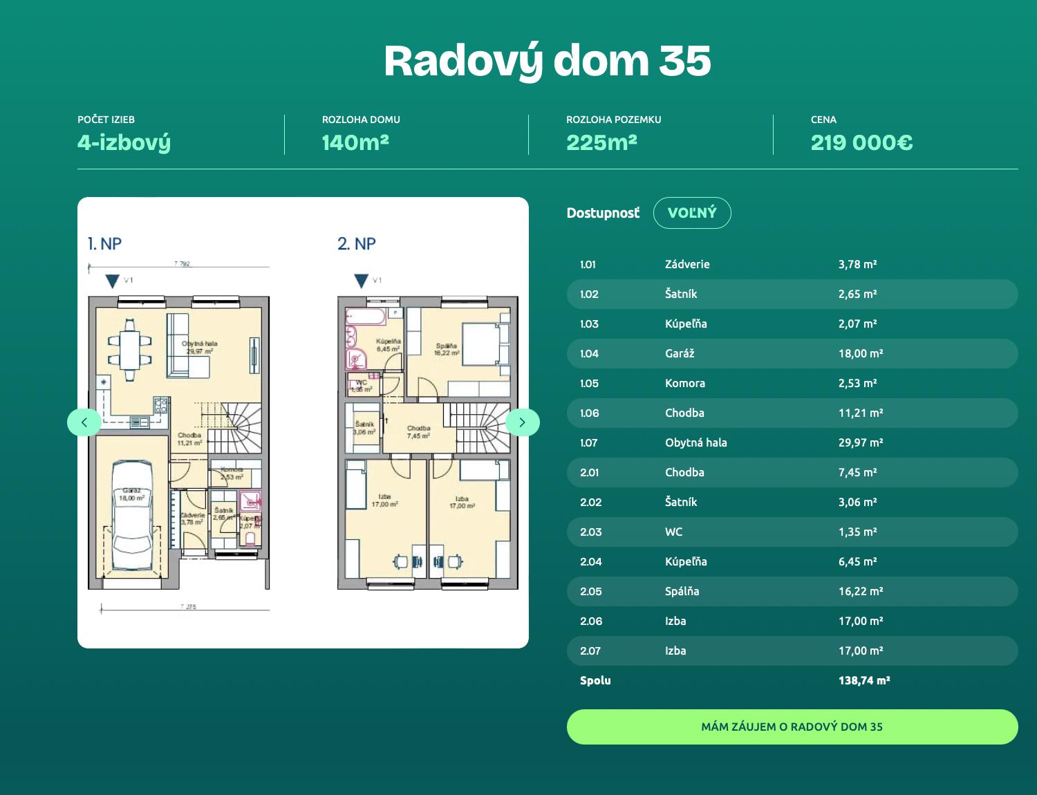Rezidencia Mlynčeky - Radovy dom 35 - Pôdorys