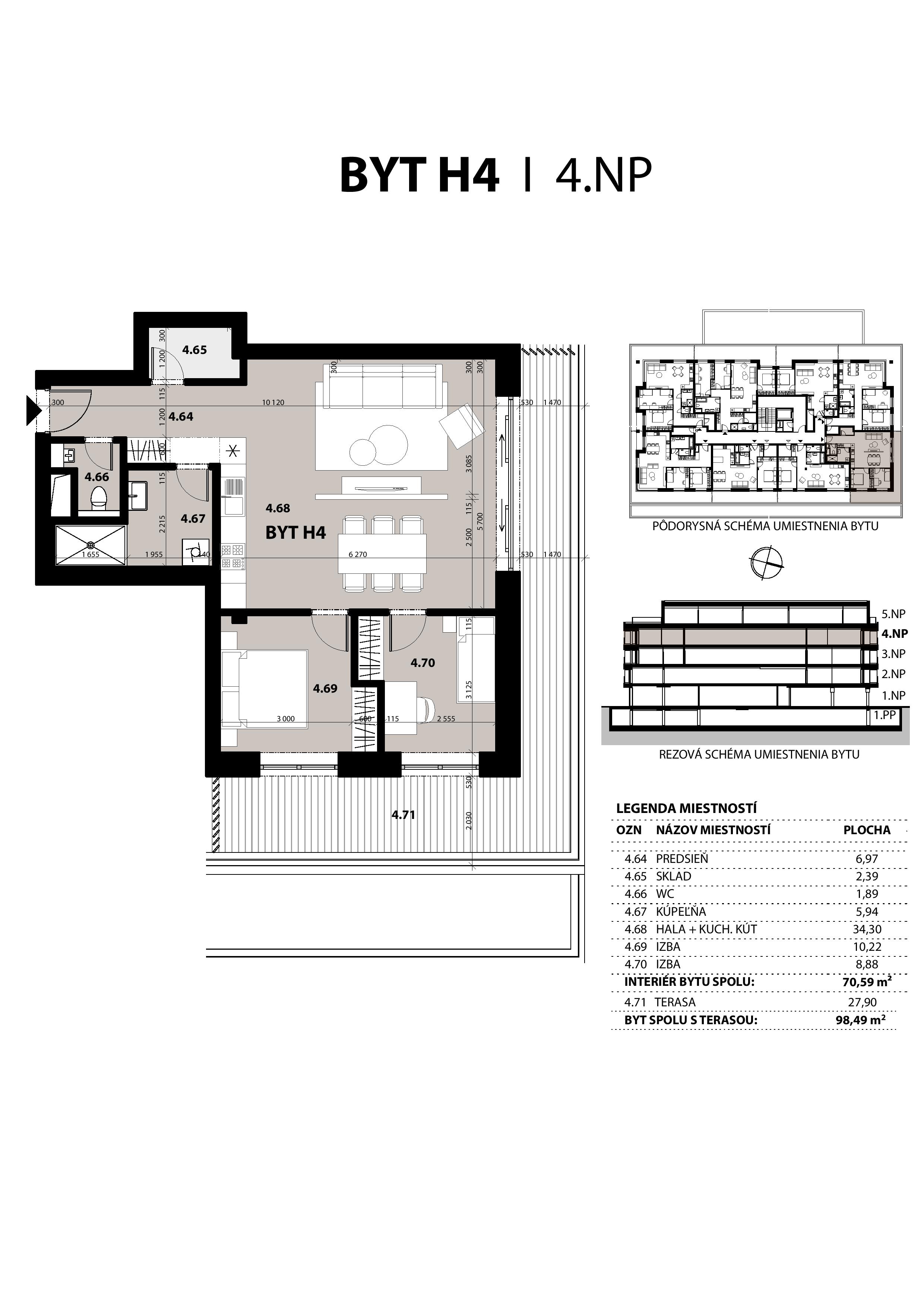 ALFA City Residence - H4 - Pôdorys