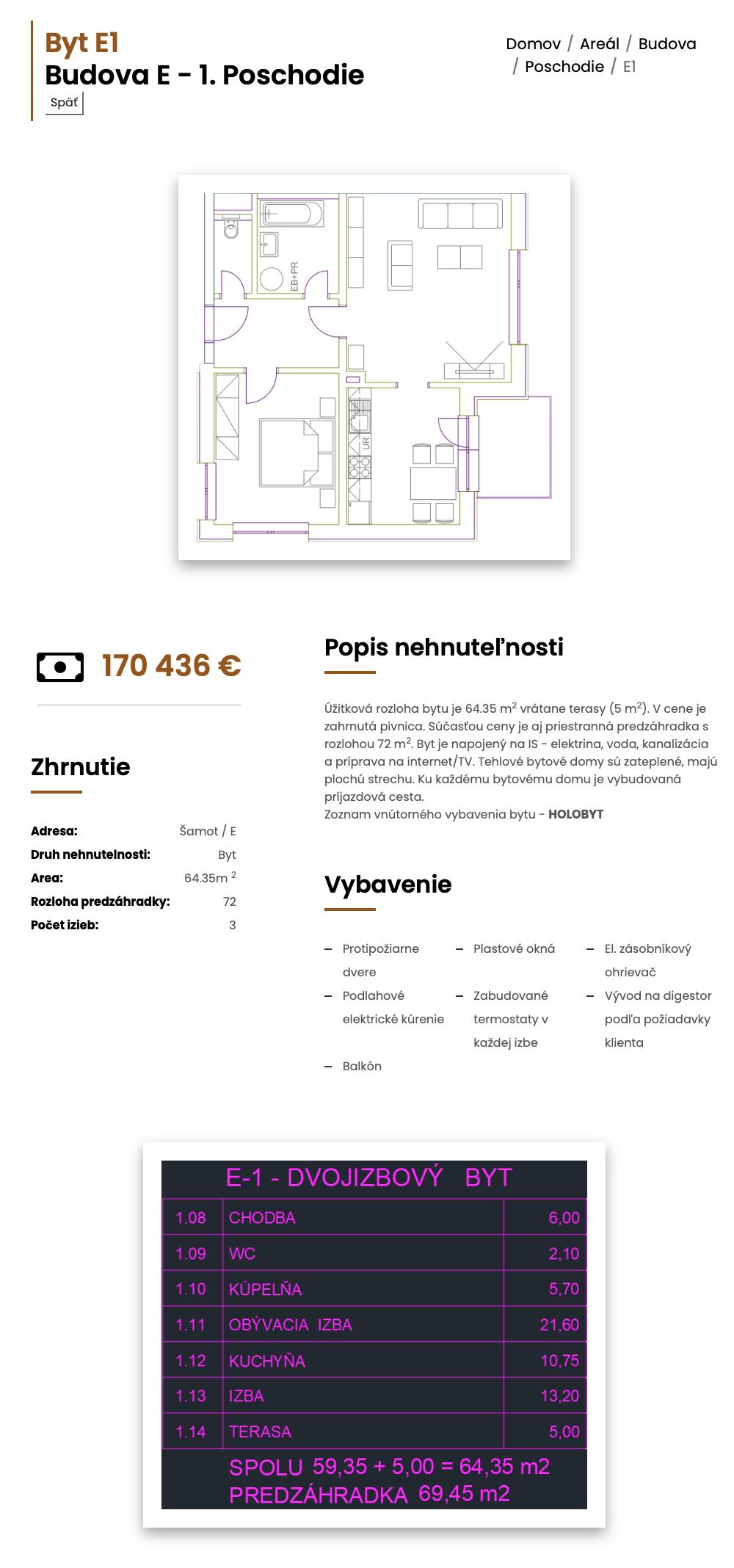 Šamot - E1 - Pôdorys