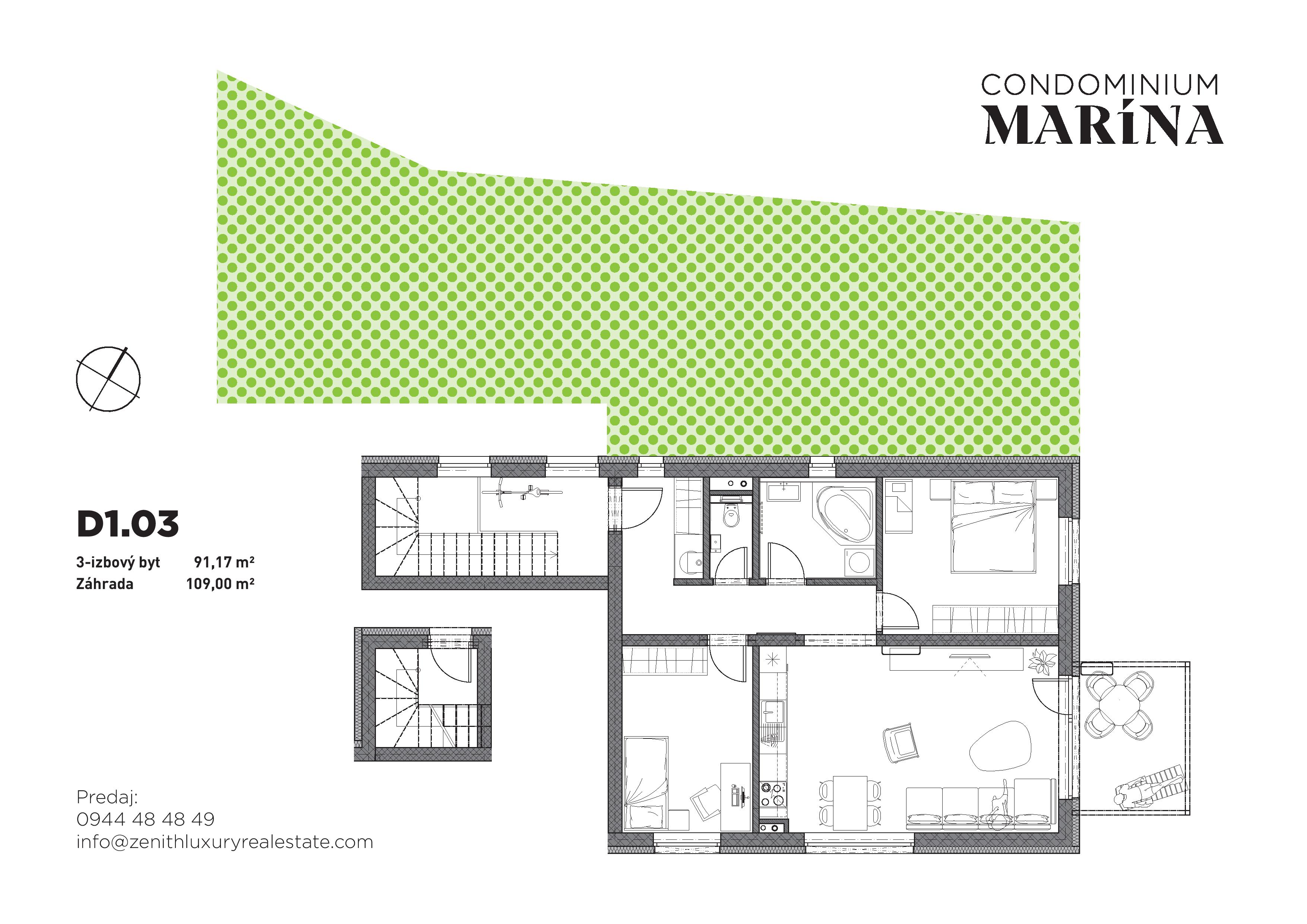 Condominium Marína - D3 - Pôdorys