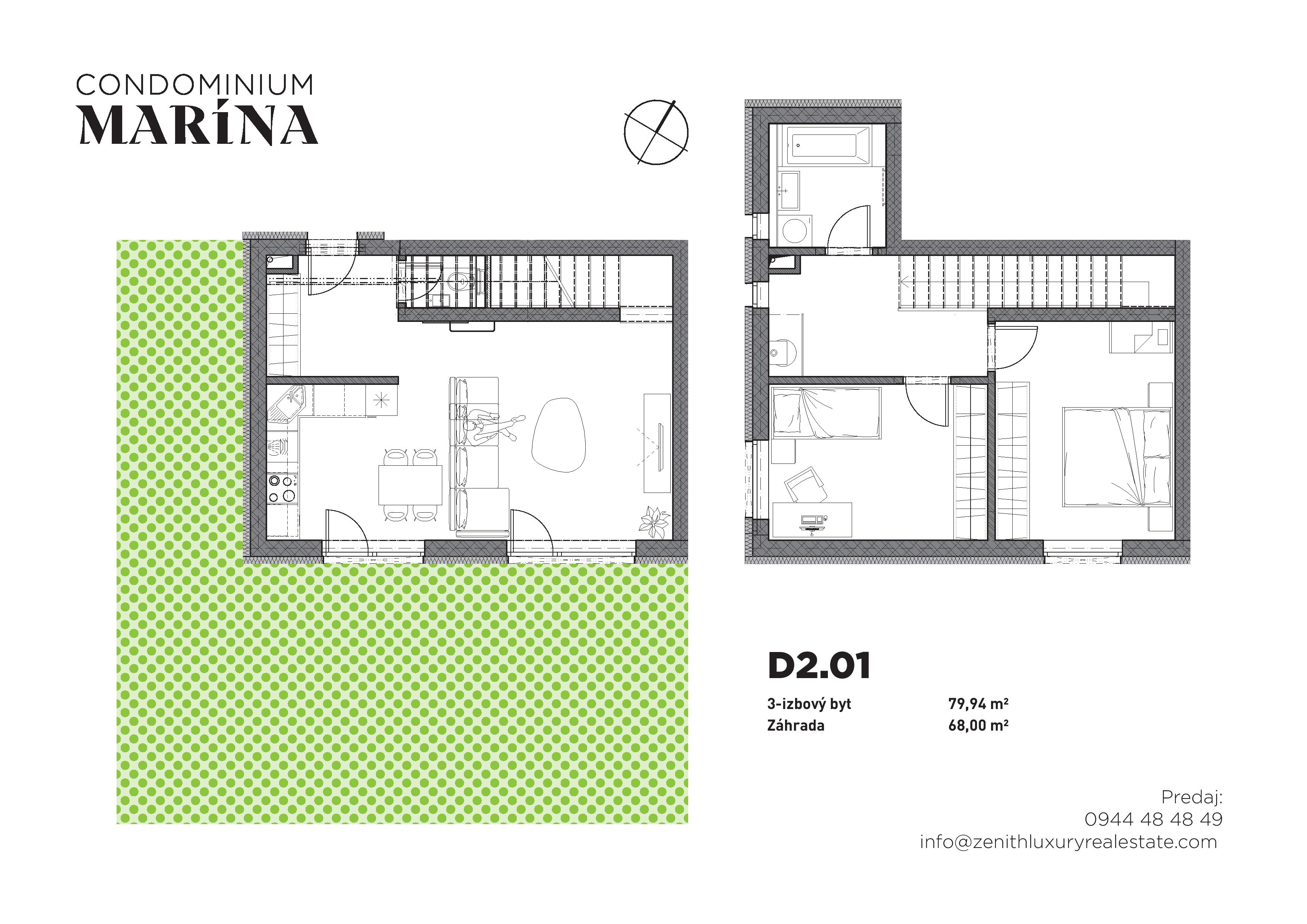 Condominium Marína - D1 - Pôdorys