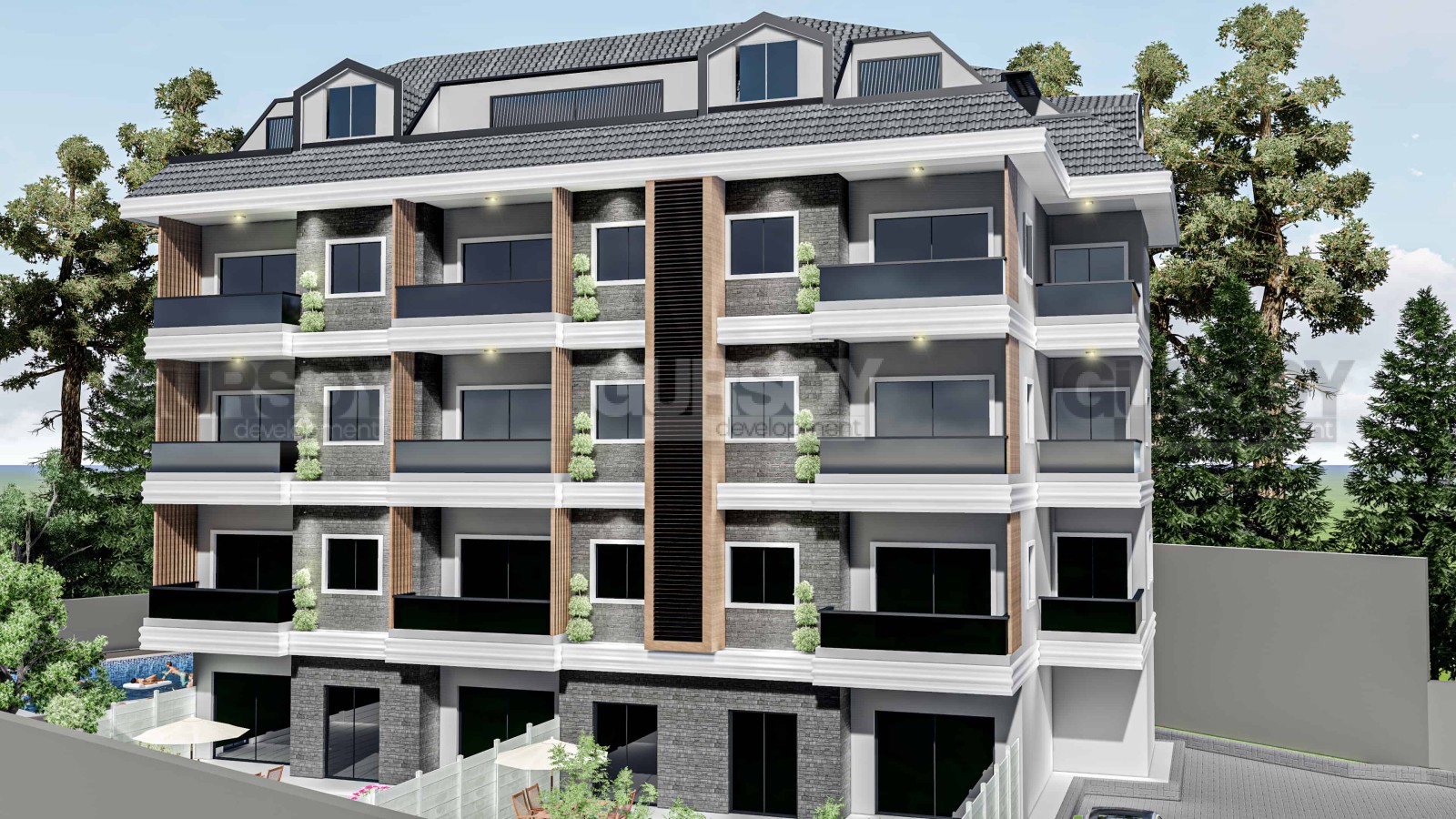 Новые квартиры в современном жилом комплексе в Каргыджаке, 55-120 м2 в Турции - фото 1