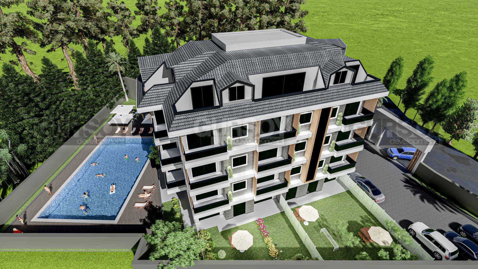 Новые квартиры в современном жилом комплексе в Каргыджаке, 55-120 м2 в Турции - фото 1