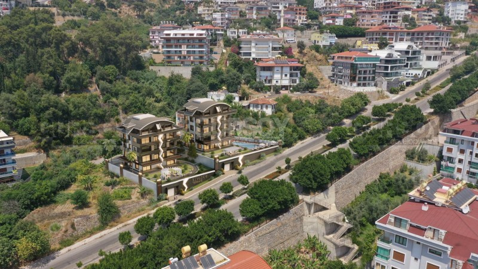 Шикарный пентхаус в престижном районе Хасбахче. 4+1,200м2 в Турции - фото 1