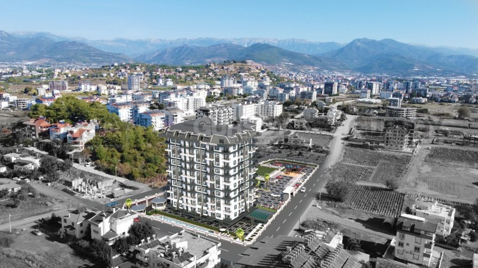 Современный жилой комплекс на этапе строительства в Газипаше, 43-90 м2 в Турции - фото 1