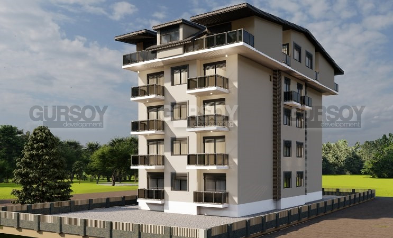 Новые квартиры 1+1 и 2+1 в уютном современном комплексе в Газипаше, 55-105 м2 в Турции - фото 1