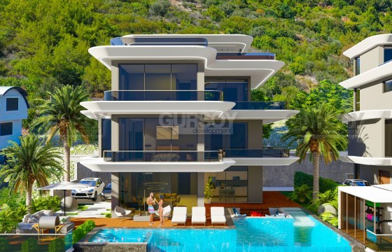 Две отдельно стоящие строящиеся виллы в районе Бекташ, 512 м2 в Турции - фото 4