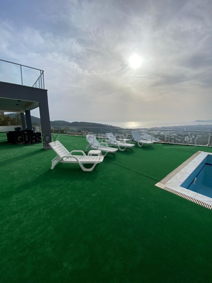 Меблированная вилла 5+2 с бассейном и потрясающим видом на море в Каргыджаке, 330 м2 в Турции - фото 1