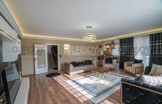 Меблированный современный дуплекс в районе Оба, 220м2 в Турции - фото 4