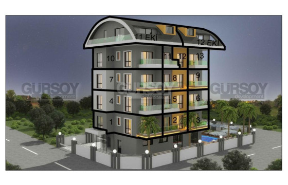 Апартаменты 1+1 в верхней Обе, 61 м2 в Турции - фото 5