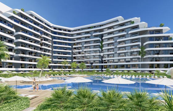 Премиальный проект в Алтынташе. Квартиры с бассейном на террасе, садом. 1+1, 2+1 и 5+1 (50м2 - 331м2) в Турции - фото 3