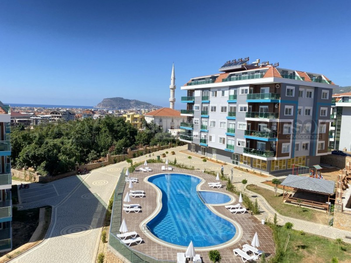 Новая квартира 1+1 в районе Оба с красивым видом на море и Крепость, 55 м2 в Турции - фото 1