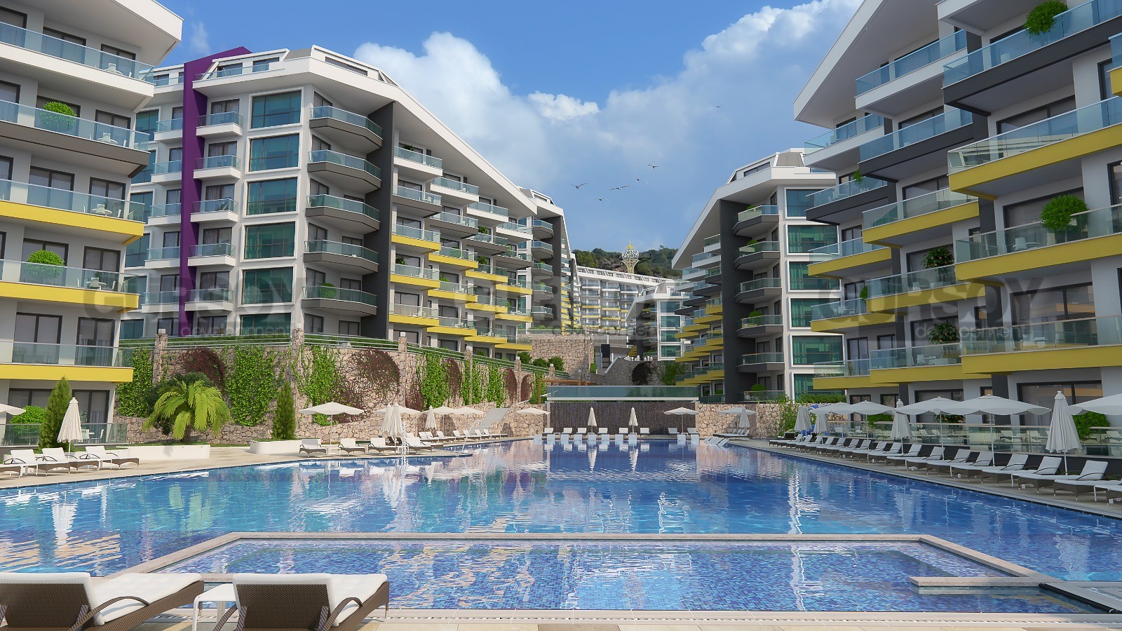 Две роскошные квартиры 2+1 в элитном ЖК, 120 кв.м. Кргыджак, Алания. в Турции - фото 1