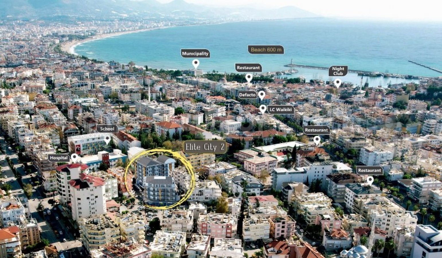 Просторная квартира 1+1, на площади 79 м2, в комфортабельном жилом комплексе на завершающем этапе строительства, в центре Аланьи в Турции - фото 1