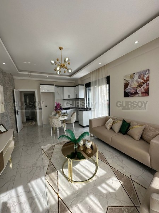Стильная, современная квартира 1+1, на площади 58 м2, в новой резиденции, в престижном районе Аланьи - Верхняя Оба в Турции - фото 1