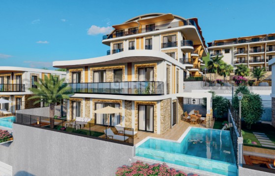 Элитный комплекс, включающий виллы и жилые блоки с двухуровневыми квартирами в Турции - фото 4