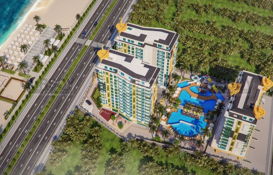 Квартира 1+1 в новом комплексе премиум класса на первой линии в Махмутларе, 56 м2 в Турции - фото 3