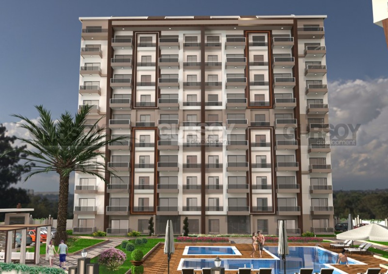 Квартиры с отличными планировками от 55,5 до 95 кв.м. в новом комплексе в Газипаша. в Турции - фото 1