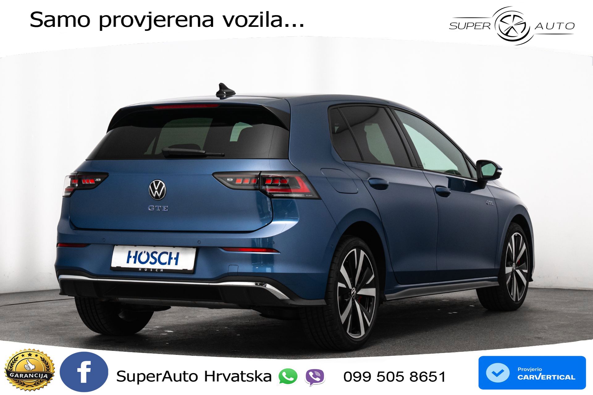 VW Golf 8 GTE 1.5 DSG 272 KS, MATRIX+ACC+GR SJED+360+VIRT