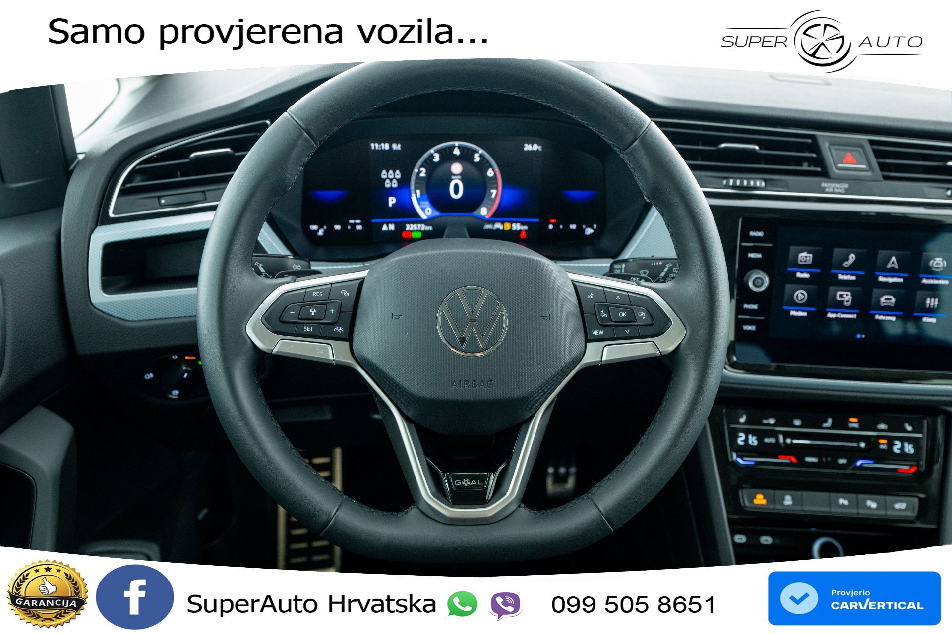 VW Touran 1.5 TSI DSG Comfortline 150 KS, 7-SJED+LED+ACC+GR SJED+VIRT+PDC