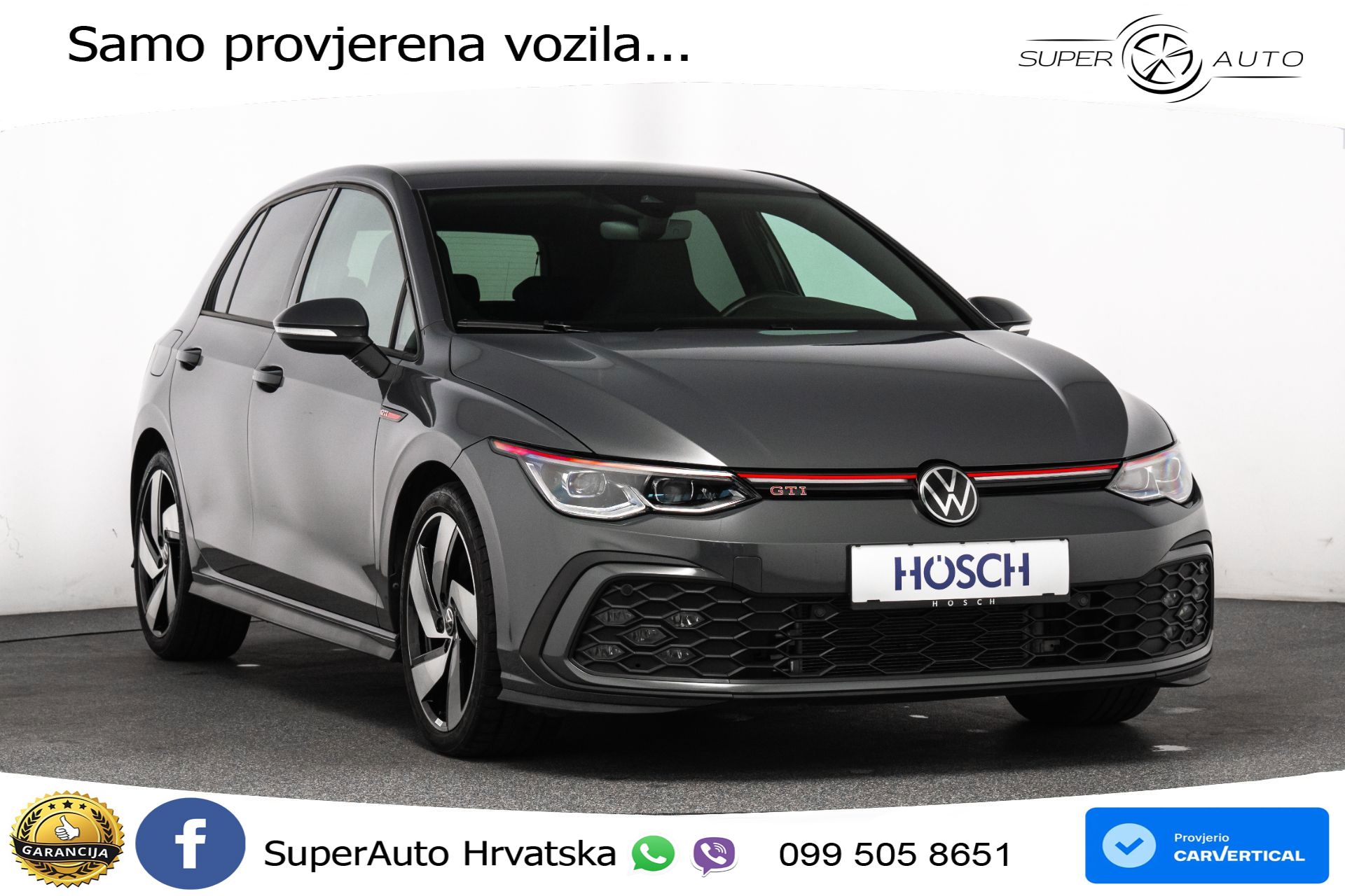 VW Golf 8 GTI 2.0 TSI DSG 245 KS, LED+ACC+GR SJED+KAM+VIRT+PDC