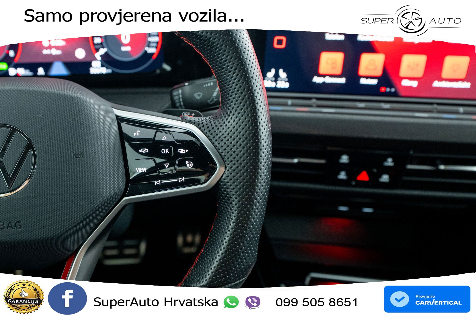 VW Golf 8 GTI 2.0 TSI DSG 245 KS, LED+ACC+GR SJED+KAM+VIRT+PDC