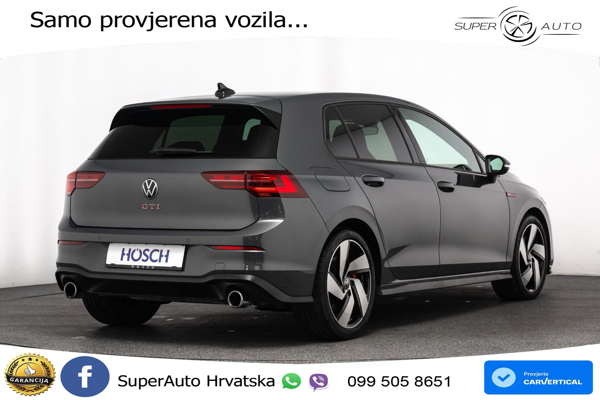 VW Golf 8 GTI 2.0 TSI DSG 245 KS, LED+ACC+GR SJED+KAM+VIRT+PDC