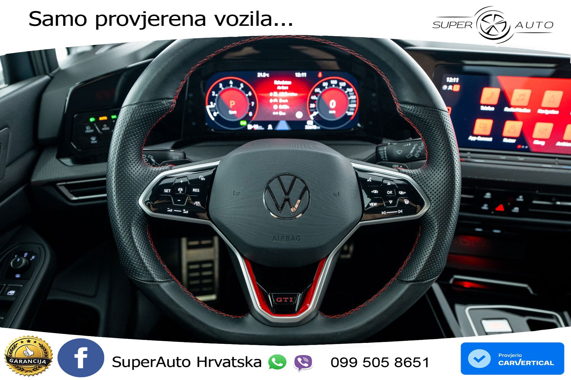 VW Golf 8 GTI 2.0 TSI DSG 245 KS, LED+ACC+GR SJED+KAM+VIRT+PDC